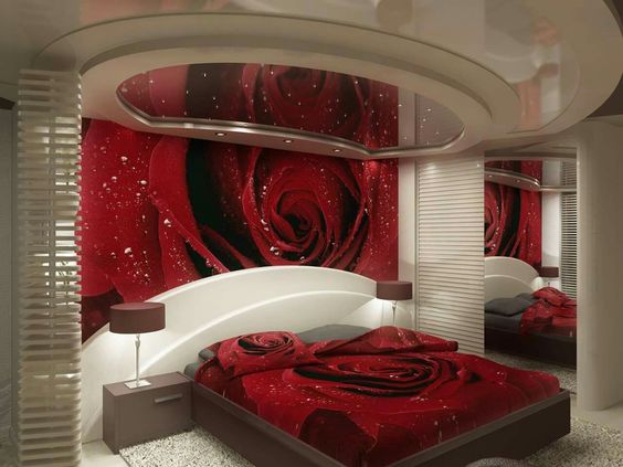 غرفة رومانسية حمراء