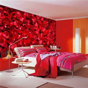 ورق جدران ثلاثي الأبعاد لغرف النوم رومانسيه 
