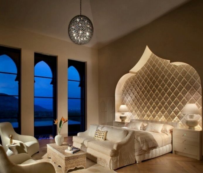 غرف نوم مغربية بيضاء
